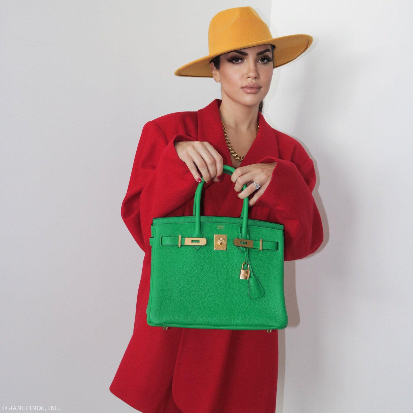 Hermes Birkin 25 Bambou Green Togo with Gold Hardware - 2020, Y