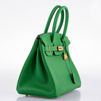 Hermes Birkin 25 Bambou Green Togo with Gold Hardware - 2020, Y