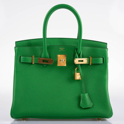 Hermes Birkin 25 Bambou Green Togo with Gold Hardware - 2020, Y