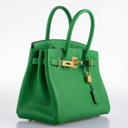 Hermes Birkin 25 Bambou Green Togo with Gold Hardware - 2020, Y