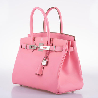 Hermes Birkin 30 Rose Confetti Epsom Palladium Hardware - 2020, Y