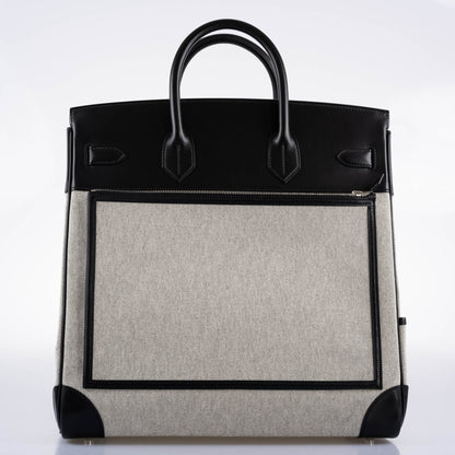 Hermes Cargo HAC Birkin 40 Black Box & Toile with Palladium Hardware - 2021, Z