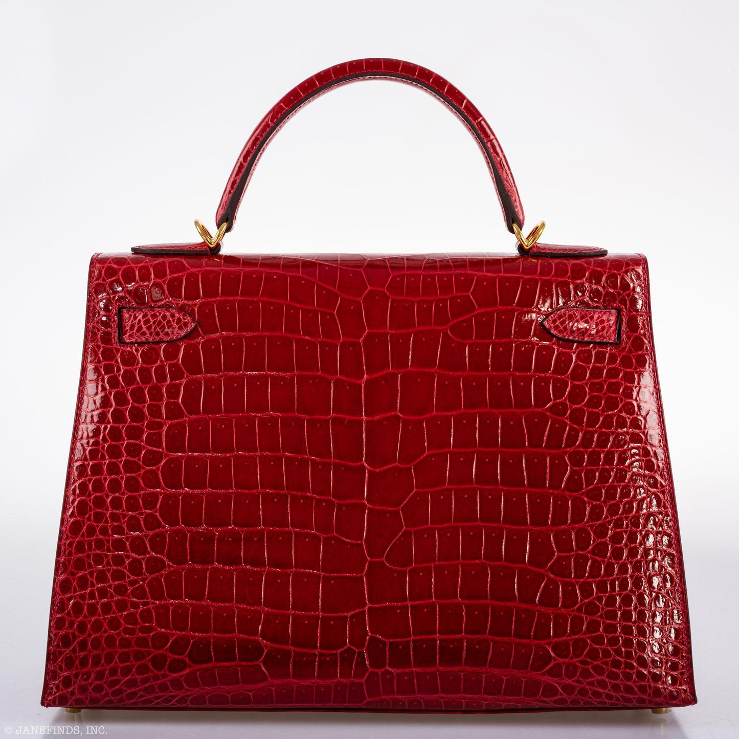Hermes Kelly 32 Sellier Braise Porosus Crocodile Gold Hardware - 2020, Y
