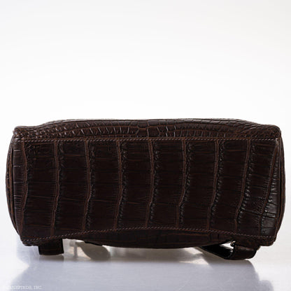 Hermes Kelly Ado 27 Matte Havane Nilo Crocodile with Palladium Hardware - 2001, E Square