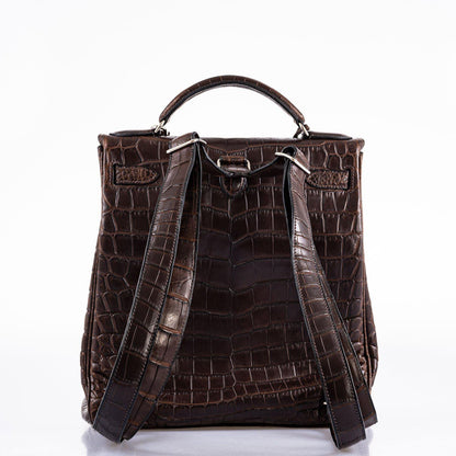 Hermes Kelly Ado 27 Matte Havane Nilo Crocodile with Palladium Hardware - 2001, E Square