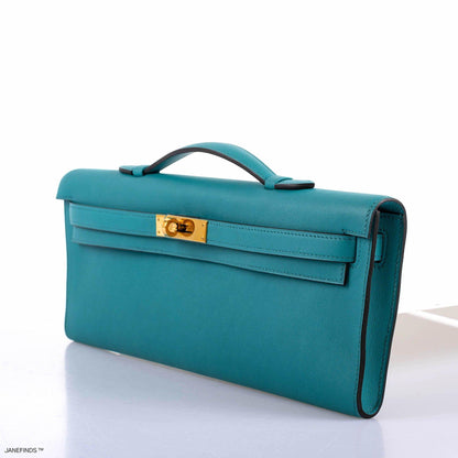 Hermes Kelly Cut Blue Paon Swift leather Gold Hardware - 2018, C