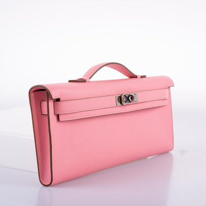 Hermes Kelly Cut Rose Confetti Epsom leather Palladium Hardware - 2015, T