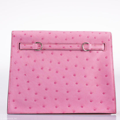 Hermes Kelly Danse II Bubblegum Pink 5P Ostrich Palladium Hardware - 2020, Y