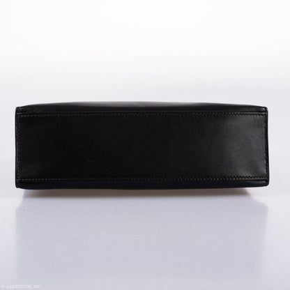 Hermes Kelly Mini Pochette Black Swift with Palladium Hardware - 2004, H Square