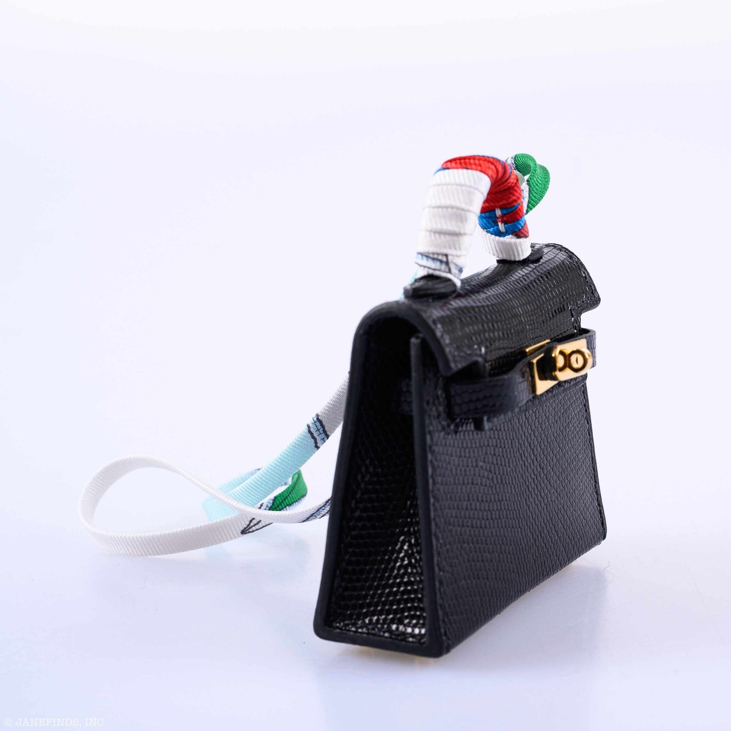 Hermes Micro Kelly Charm Black Lizard Gold Hardware - 2019, D