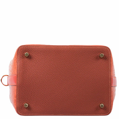 Hermes Toolbox Puzzle 20 Matte Sanguine Niloticus Crocodile & Clemence Permabrass Hardware - Limited 2019, X