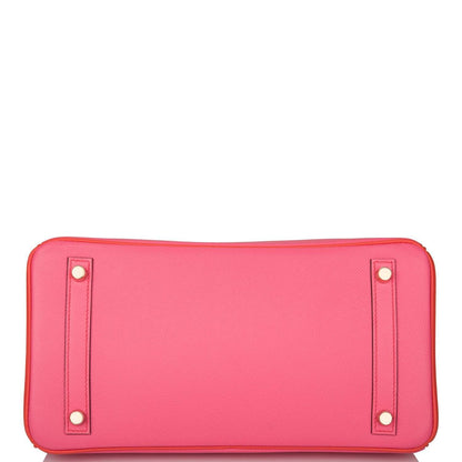 Hermes Birkin 30cm Bi-Color Rose Azalee and Feu Epsom Permabrass Hardware