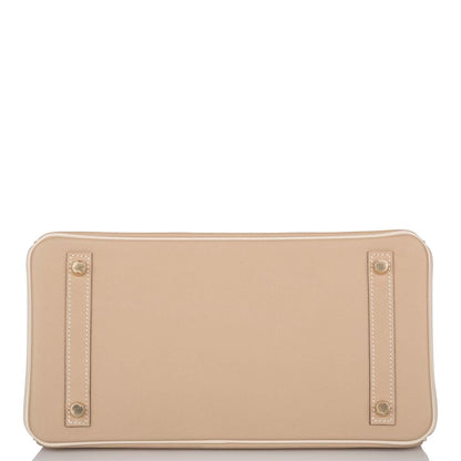 Hermes Birkin 30cm Bi-Color Trench and Craie Epsom Gold Hardware