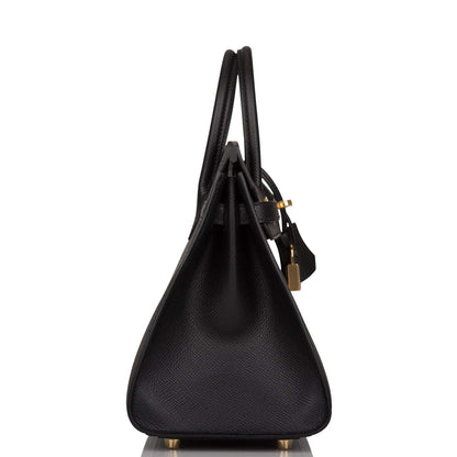 Hermes Birkin Sellier 25 Black Epsom Gold Hardware