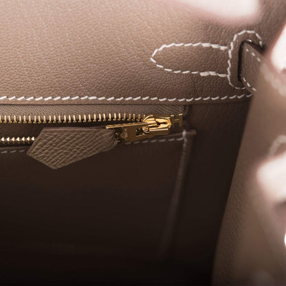 Hermes Birkin Sellier 25 Etoupe Epsom Gold Hardware