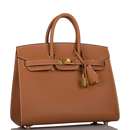 Hermes Birkin Sellier 25 Gold Veau Madame Gold Hardware
