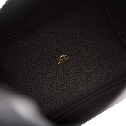 Hermes Black Clemence Picotin Lock 18cm Gold Hardware