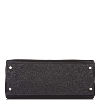 Hermes Black Togo Retourne Kelly 28cm Palladium Hardware