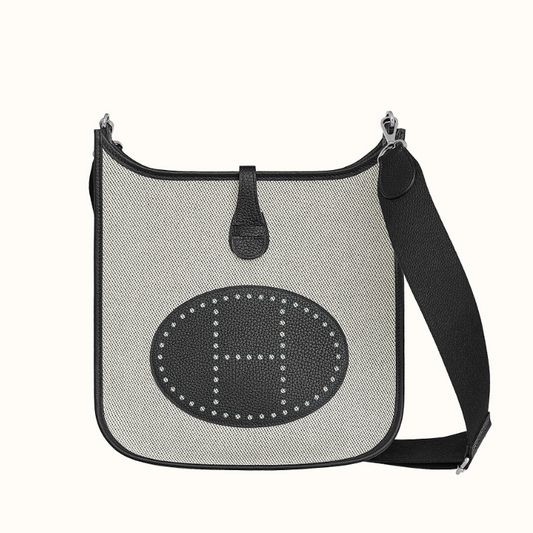 Hermes Toile and leather Evelyne III 29 Black