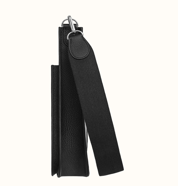 Hermes Toile and leather Evelyne III 29 Black