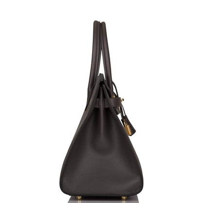 Hermes Graphite Veau Madame Sellier Birkin 30cm Gold Hardware