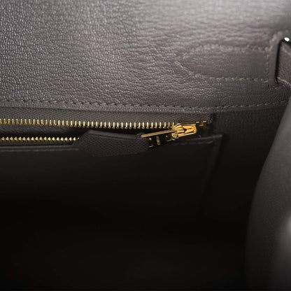 Hermes Graphite Veau Madame Sellier Birkin 30cm Gold Hardware