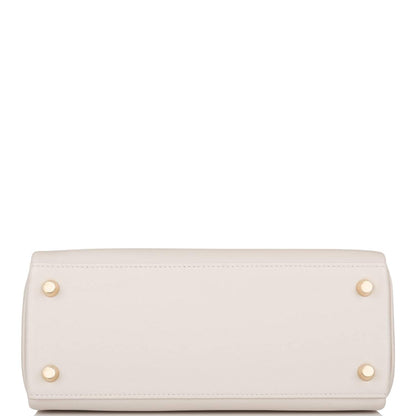 Hermes Gris Perle Swift Retourne Kelly 25cm Gold Hardware