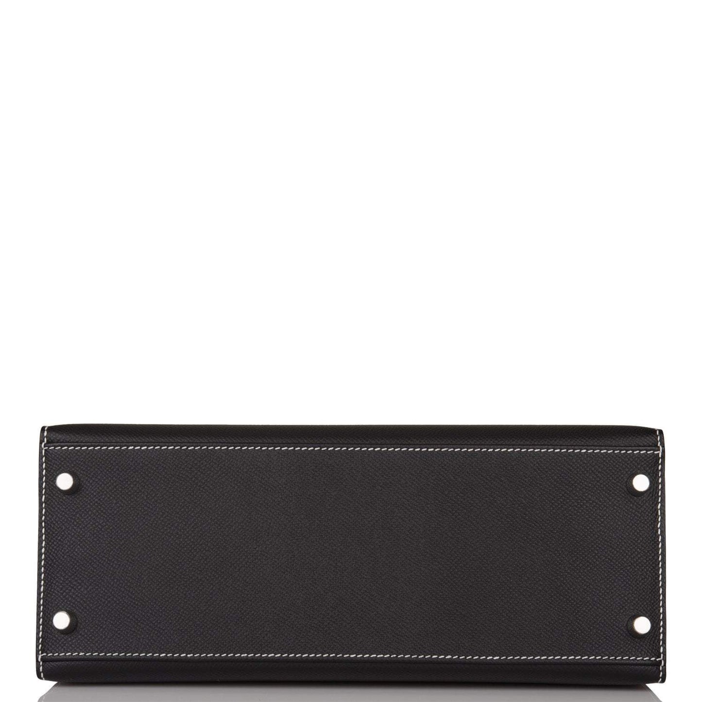 Hermes Kelly 28cm Bi-Color Black and Craie Epsom Sellier Brushed Palladium Hardware