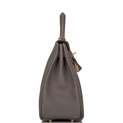 Hermes Kelly Retourne 32 Etain Togo Gold Hardware