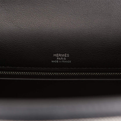Hermes Kelly Sellier 28 Black Toile and Swift Sellier Palladium Hardware