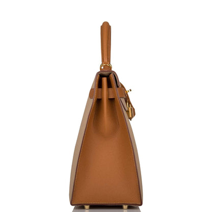 Hermes Kelly Sellier 32cm Gold and Trench Epsom Gold Hardware