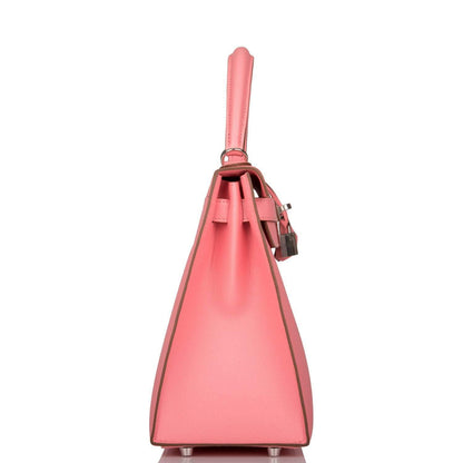 Hermes Rose Confetti Epsom Sellier Kelly 28cm Palladium Hardware