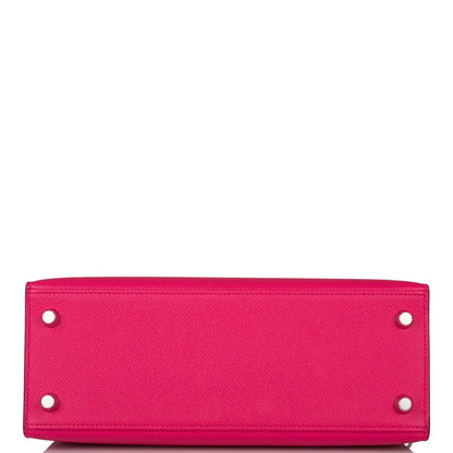 Hermes Rose Mexico Epsom Sellier Kelly 25cm Palladium Hardware
