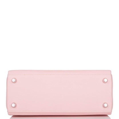 Hermes Rose Sakura Swift Retourne Kelly 25cm Palladium Hardware