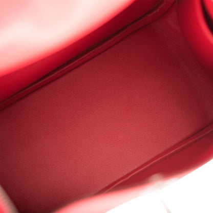 Hermes Rouge de Coeur Swift Mini Lindy Palladium Hardware