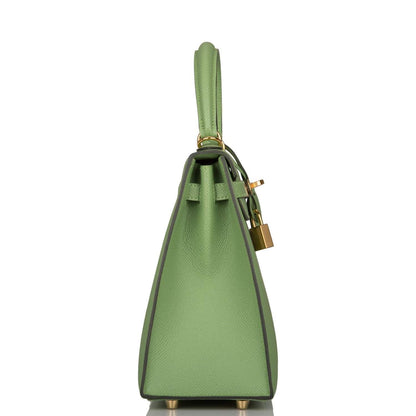 Hermes Vert Criquet Epsom Sellier Kelly 25cm Gold Hardware