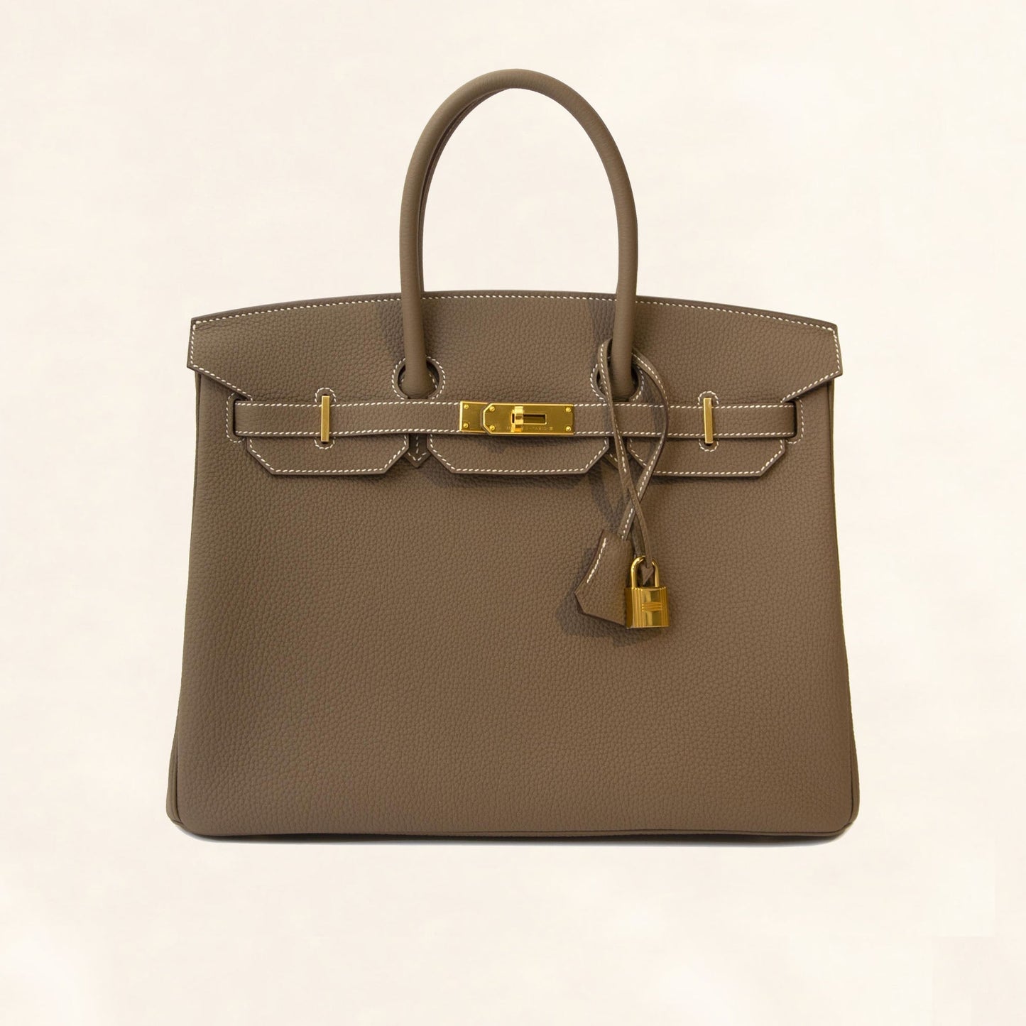 Hermès Etoupe Togo Birkin 35 with Gold Hardware