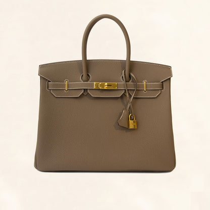 Hermès Etoupe Togo Birkin 35 with Gold Hardware