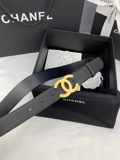 Chanel black leather Belt