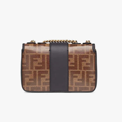 MINI DOUBLE F Brown Canvas Bag