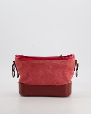 Red & Burgundy Small Gabrielle Bag in Suede & Lambskin Leather with Mixed Hardware