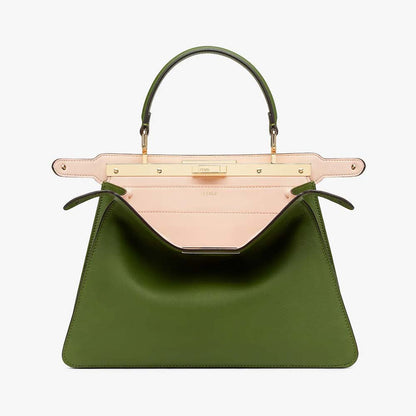 PEEKABOO ISEEU MEDIUM Green Leather Bag