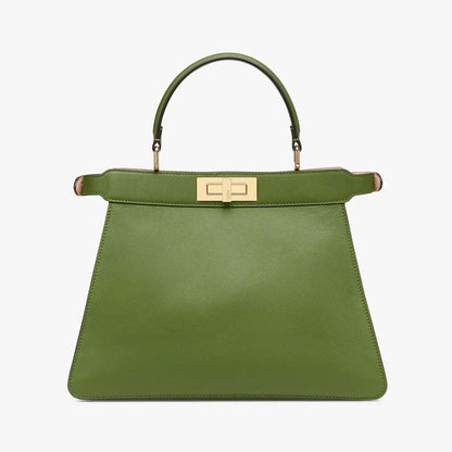PEEKABOO ISEEU MEDIUM Green Leather Bag