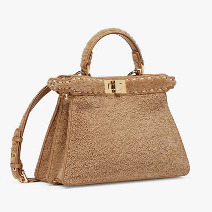 PEEKABOO ISEEU SMALL Beige Sheepskin Bag