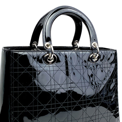 CHRISTIAN DIOR Large Patent Lady Dior Bag