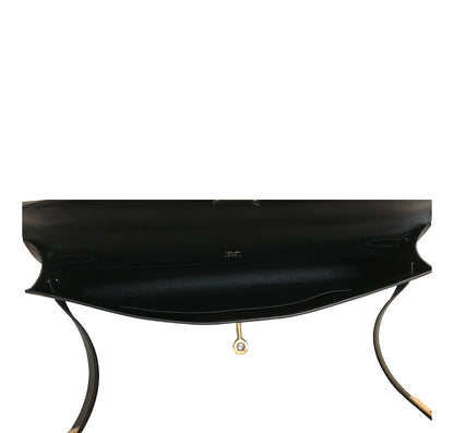 Hermès Kelly Cut Bag Noir Swift GHW