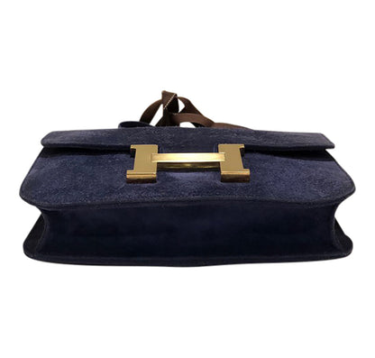 Hermès Constance 24 Vintage Navy Suede Bag GHW
