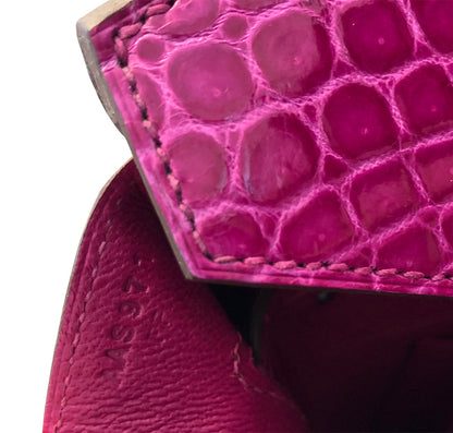 Hermès Birkin 35 Rose Sheherazade Crocodile Bag