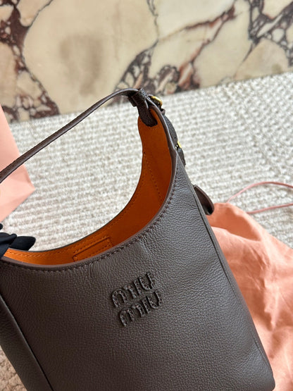 Miu Miu brown leather crossbody bag