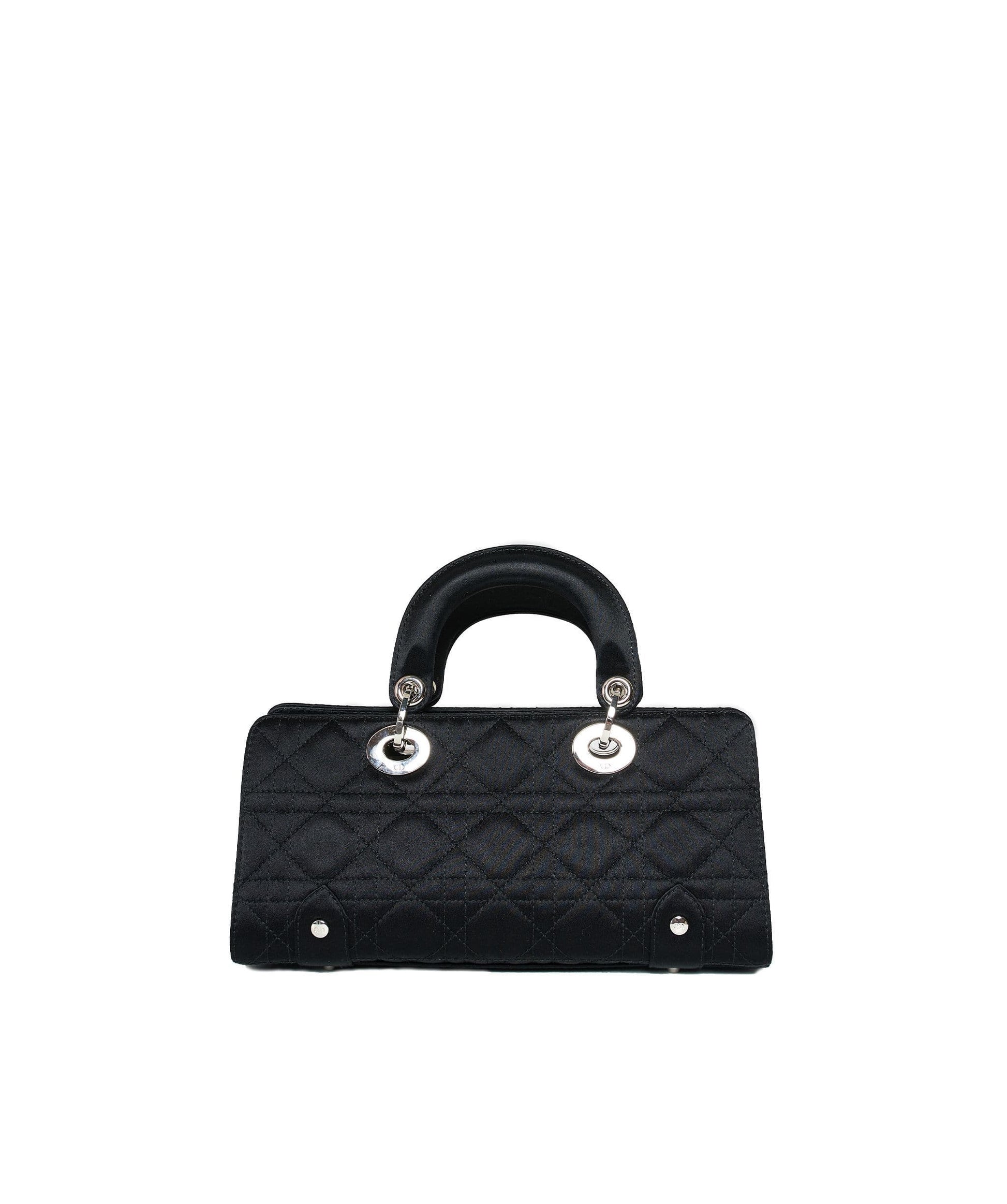 Christian Dior Black Cannage Top Handle Bag GHW  AGL1036 - Cap N Wrap